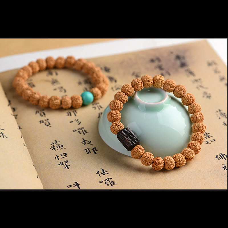 Buddha Stones Tibet Rudraksha Bodhi Seed Wealth Auspiciousness Bracelet - image 32