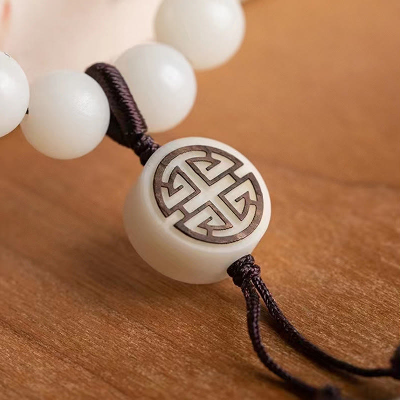 Buddha Stones Natural Green Sandalwood Bodhi Seed Soothing Bracelet - image 8