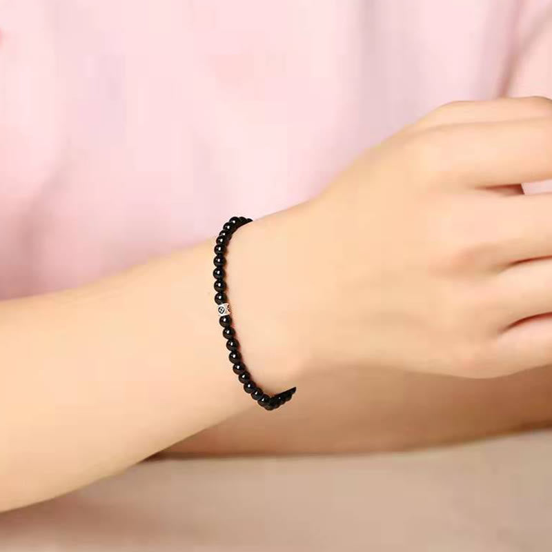 Buddha Stones Natural Black Obsidian Smoky Quartz Purification Strength Bracelet - image 5