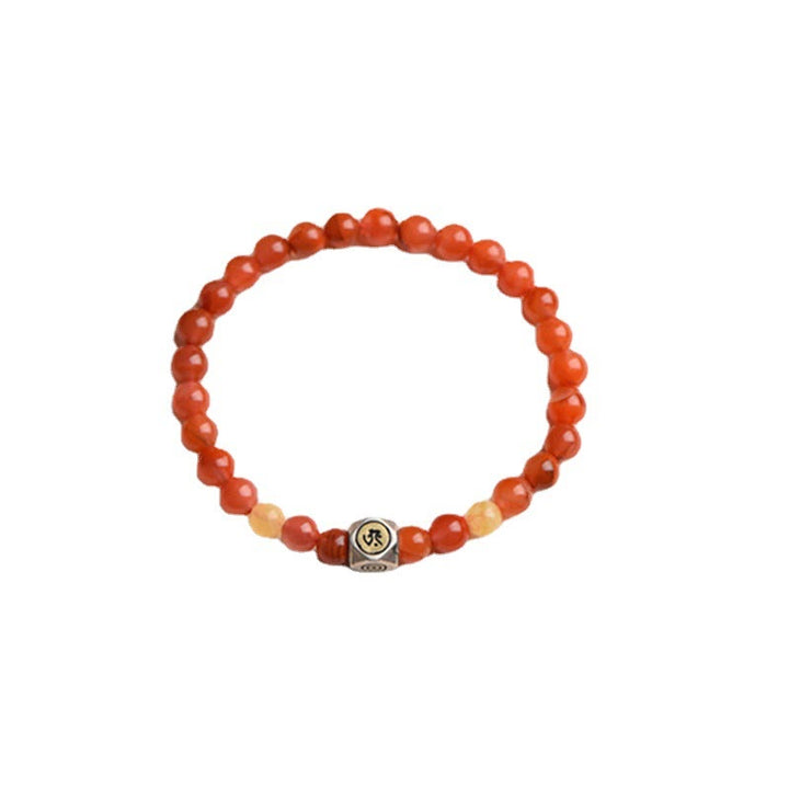 Buddha Stones 925 Sterling Silver Chinese Zodiac Natal Buddha Amulet Red Agate Amber Self-acceptance Bracelet - image 8