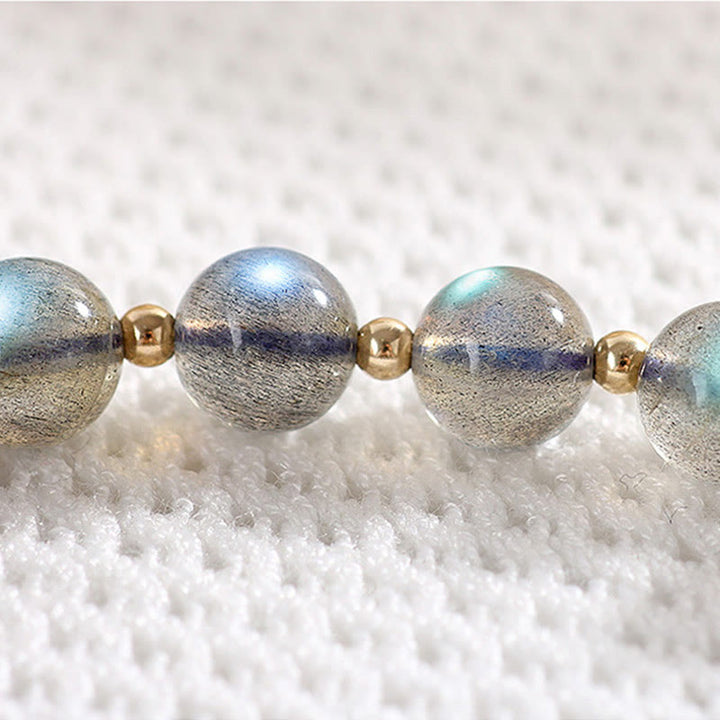 Buddha Stones 14k Gold Plated Natural Moonstone Healing Love Bracelet - image 3
