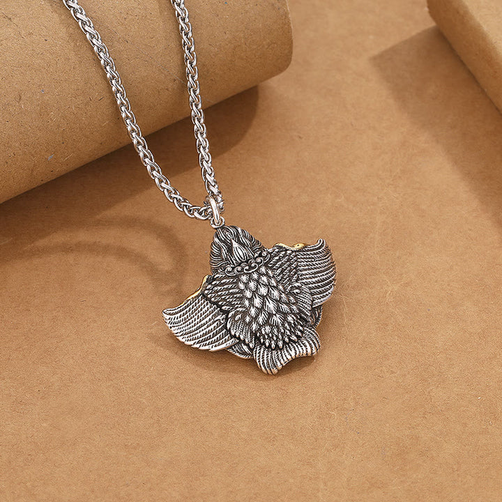 Buddha Stones Tibet Garuda Bird Copper Protection Necklace Pendant - image 2