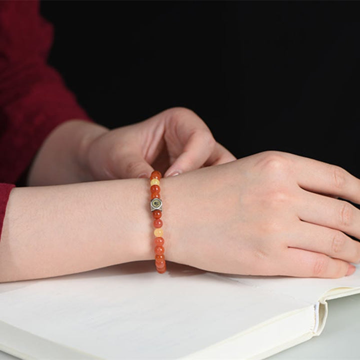 Buddha Stones 925 Sterling Silver Chinese Zodiac Natal Buddha Amulet Red Agate Amber Self-acceptance Bracelet - image 6