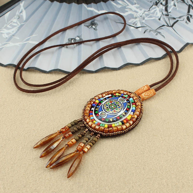 Buddha Stones Mandala Pattern Beads Creativity Necklace Pendant - Colorful Beads Mandala - image 3