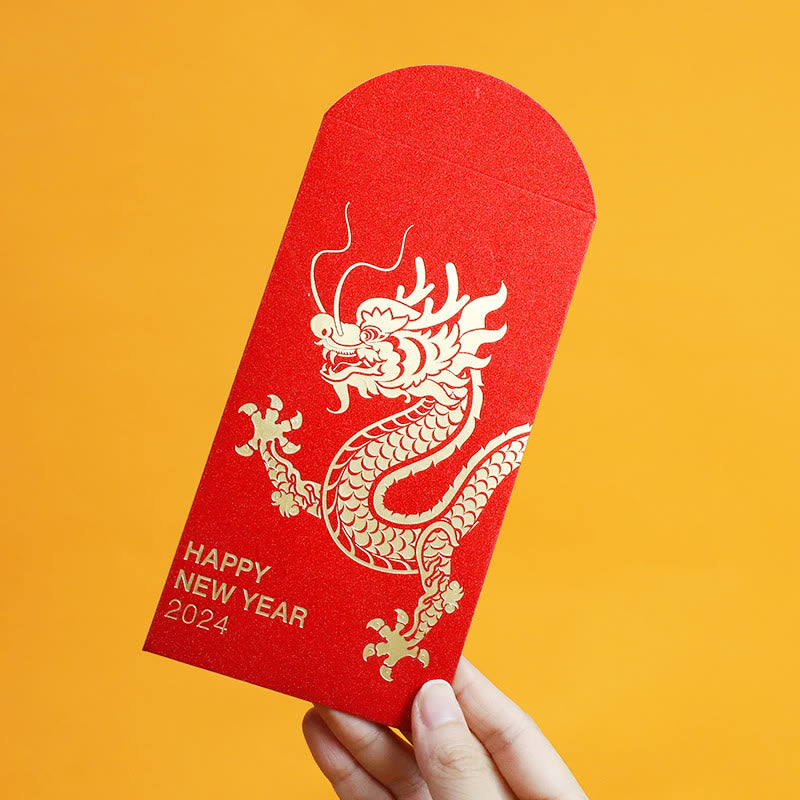 Buddha Stones 6Pcs Chinese Red Envelope Year of the Dragon Lucky Money Envelopes 2024 Chinese New Year Dragon Year Envelope - image 1