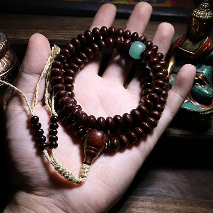 Buddha Stones Natural Tibet 108 Mala Beads Purple Bodhi Seed Three-eyed Dzi Bead Copper Dorje Harmony Bracelet - image 18