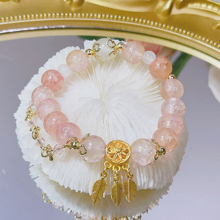 Buddha Stones Glass Bead Dream Catcher Protection Charm Bracelet - image 1