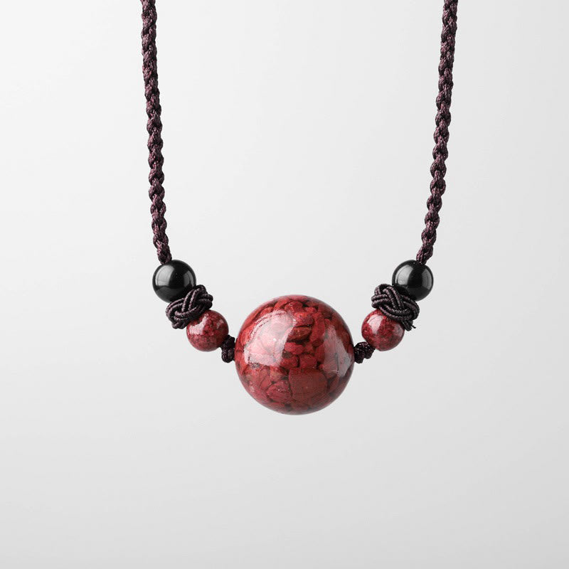 Buddha Stones Natural Cinnabar Stones Bead Blessing Necklace Pendant - image 9