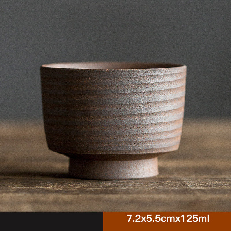 Buddha Stones Handcrafted Retro Brown Ceramic Teacup Kung Fu Tea Cup - 7.2x5.5cmx125ml - image 10