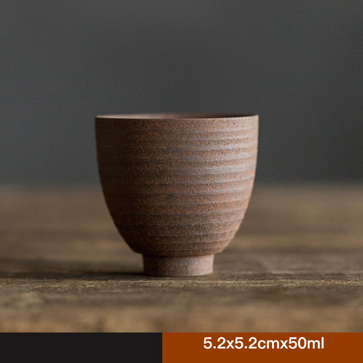 Buddha Stones Handcrafted Retro Brown Ceramic Teacup Kung Fu Tea Cup - 5.2x5.2cmx50ml - image 13