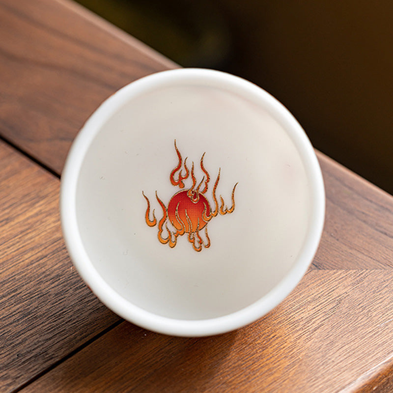 Buddha Stones Dragon Phoenix Auspicious Clouds Ceramic Teacup Kung Fu Tea Cup With Gift Box - image 5