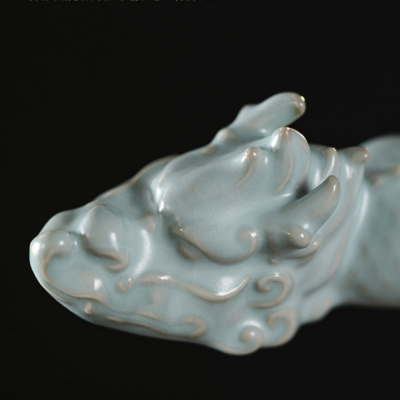 Buddha Stones Year Of The Dragon Luck Ceramic Tea Pet Home Figurine Decoration - image 9