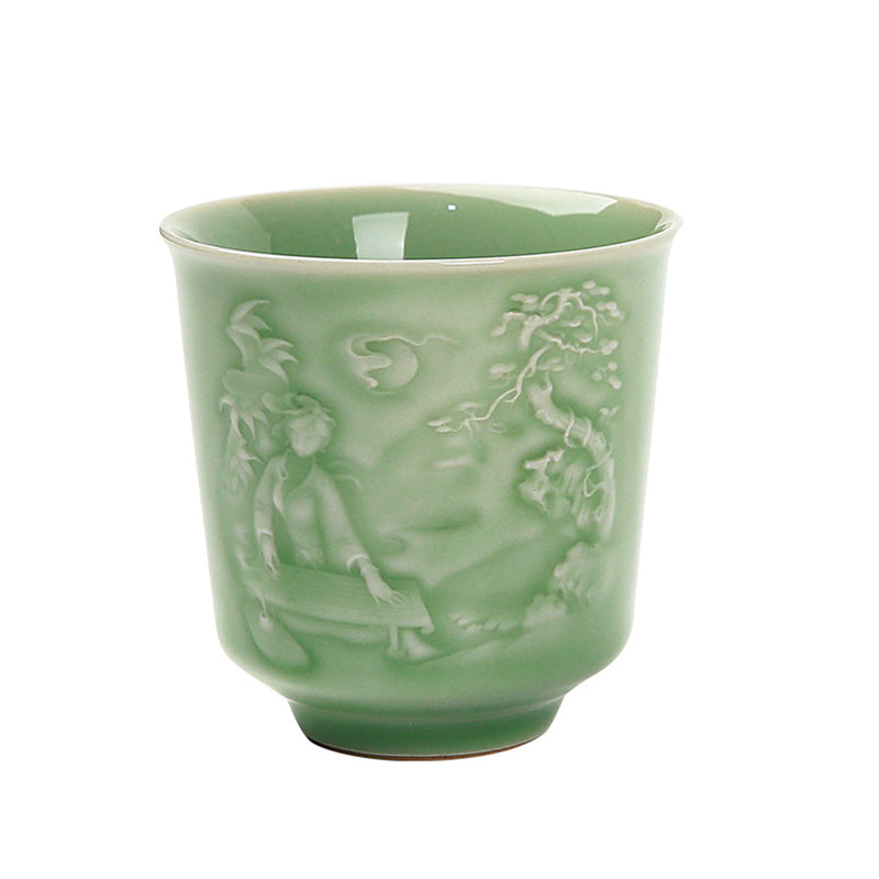 Buddha Stones Trees Pavilion Mountains Rivers Pine Ceramic Teacup Kung Fu Tea Cup - image 9