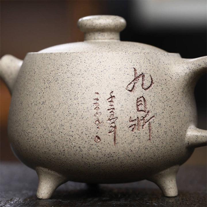 Buddha Stones Yixing Semi-handmade Beige Purple Clay Kung Fu Teapot 200ml - image 6