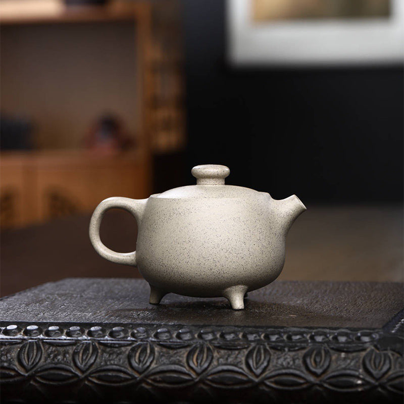Buddha Stones Yixing Semi-handmade Beige Purple Clay Kung Fu Teapot 200ml - image 1