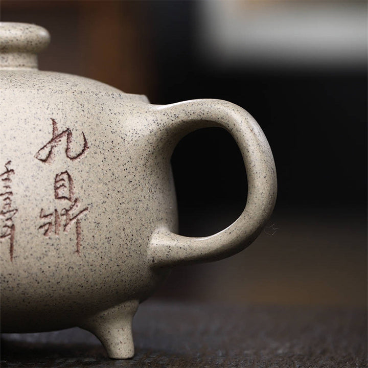 Buddha Stones Yixing Semi-handmade Beige Purple Clay Kung Fu Teapot 200ml - image 7
