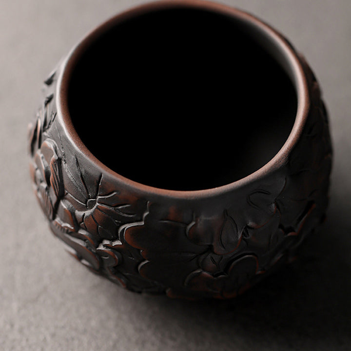 Buddha Stones Lotus Leaf Flower Landscape Dragon Bamboo Ceramic Teacup Kung Fu Tea Cup Bowl - image 4