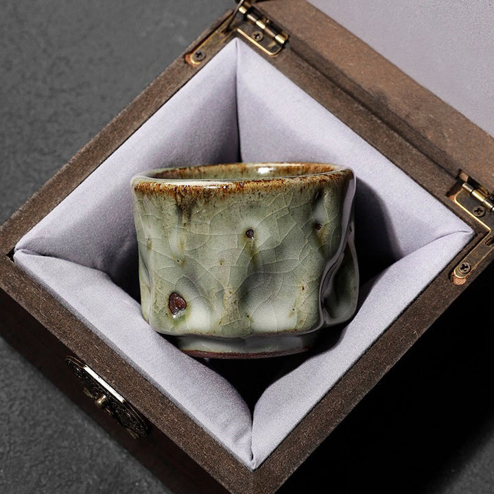 Buddha Stones Handcrafted Simple Cracked Ice Texture Chinese Jianzhan Ceramic Teacup Kung Fu Tea Cup - image 14