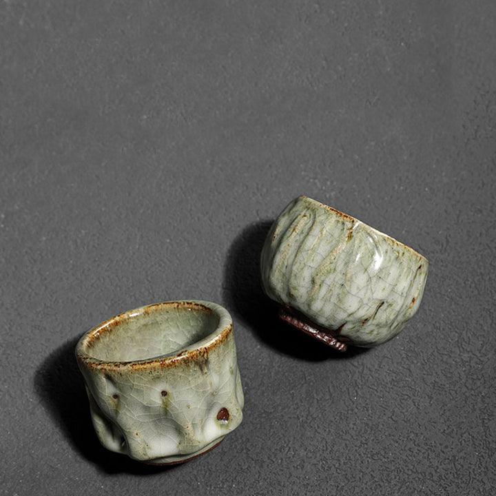 Buddha Stones Handcrafted Simple Cracked Ice Texture Chinese Jianzhan Ceramic Teacup Kung Fu Tea Cup - image 16