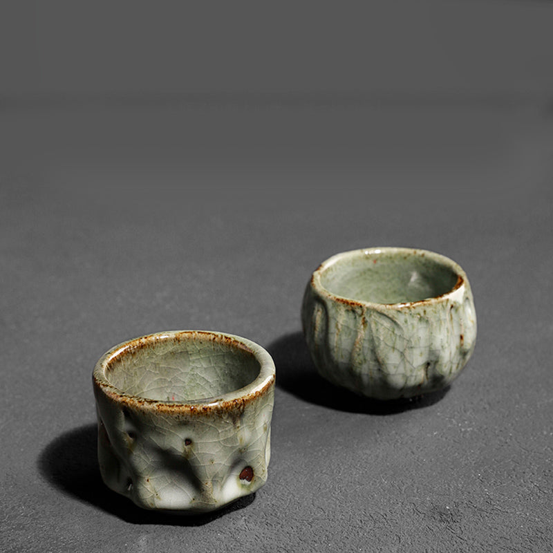 Buddha Stones Handcrafted Simple Cracked Ice Texture Chinese Jianzhan Ceramic Teacup Kung Fu Tea Cup - image 18
