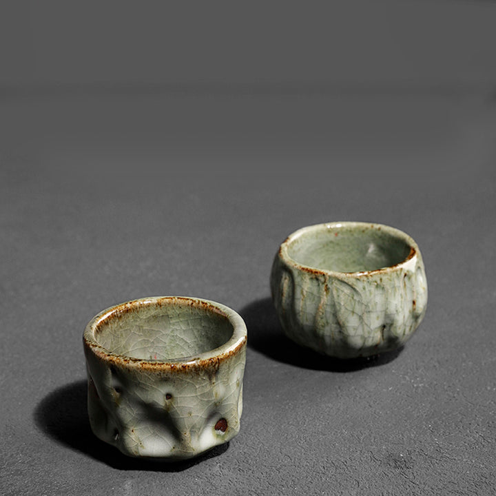 Buddha Stones Handcrafted Simple Cracked Ice Texture Chinese Jianzhan Ceramic Teacup Kung Fu Tea Cup - image 18