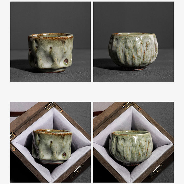 Buddha Stones Handcrafted Simple Cracked Ice Texture Chinese Jianzhan Ceramic Teacup Kung Fu Tea Cup - image 19
