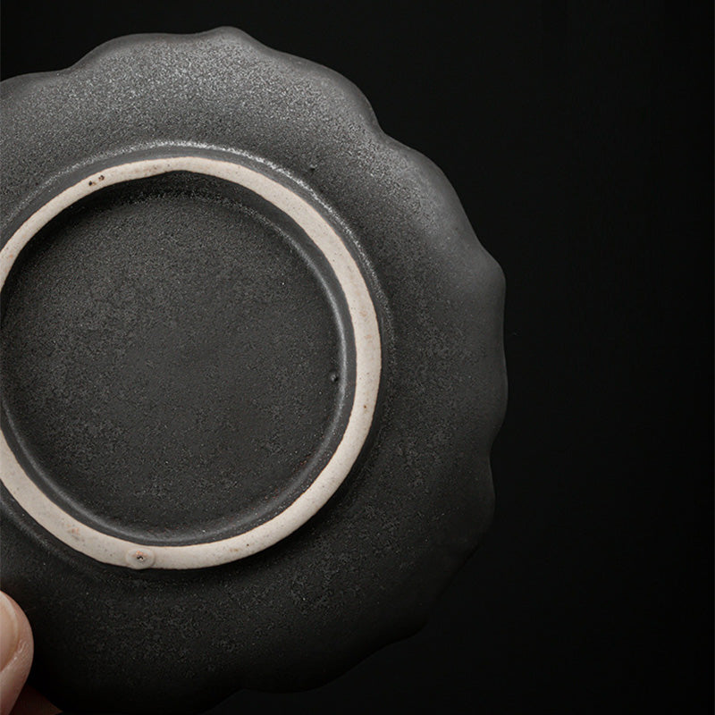 Buddha Stones Vintage Lotus Flower Ceramic Cup Mat Pad Tea Cup Coaster Kung Fu Tea Mat - image 4