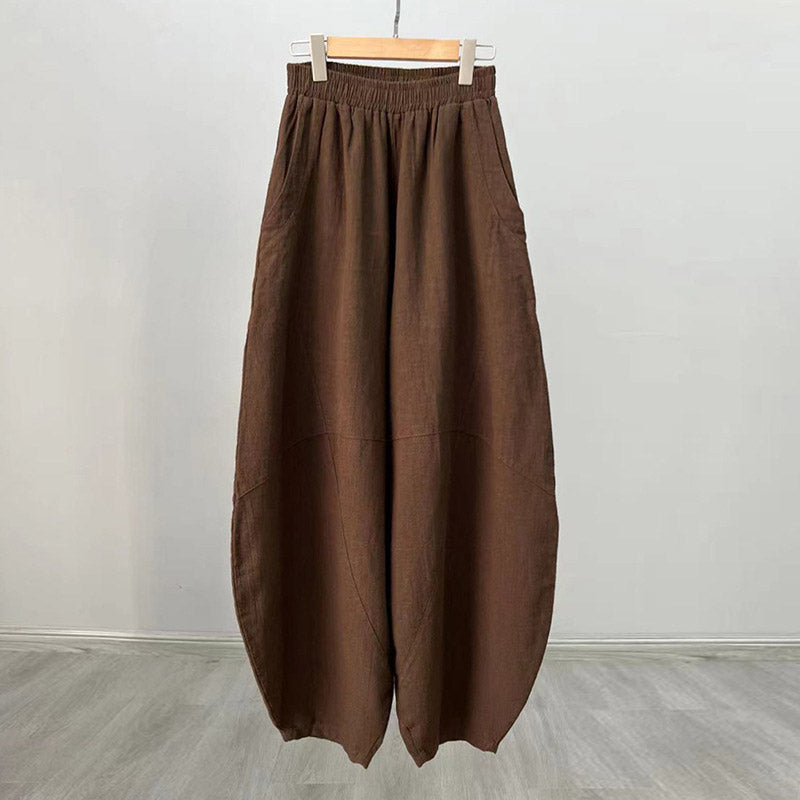 Buddha Stones Cotton Linen Pants Harem Trousers Loose Zen Yoga Tai Chi Women's Pants - Brown(Regular Style) - US8-10,UK/AU12-14,EU40-42 (L)  - image 35