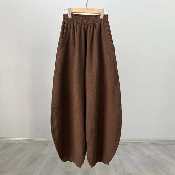 Buddha Stones Cotton Linen Pants Harem Trousers Loose Zen Yoga Tai Chi Women's Pants - Brown(Regular Style) - US8-10,UK/AU12-14,EU40-42 (L)  - image 35