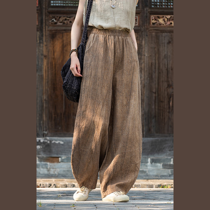 Buddha Stones Ramie Cotton Linen Pants Tie-dye Design Trousers Loose Zen Yoga Women's Pants with Pockets - image 2