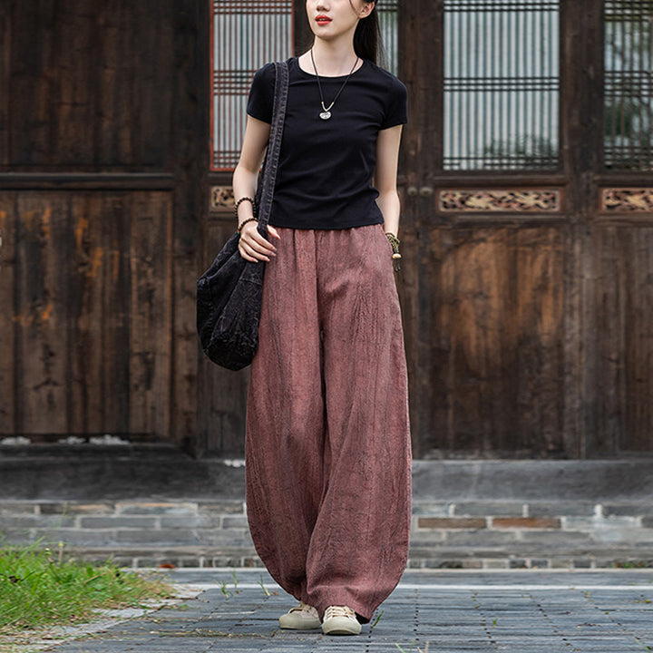 Buddha Stones Ramie Cotton Linen Pants Tie-dye Design Trousers Loose Zen Yoga Women's Pants with Pockets - image 21