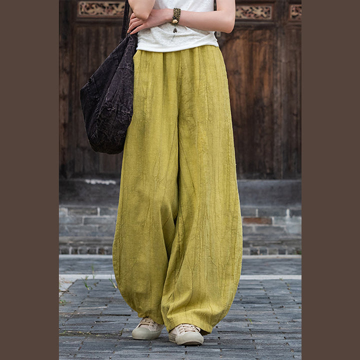 Buddha Stones Ramie Cotton Linen Pants Tie-dye Design Trousers Loose Zen Yoga Women's Pants with Pockets - image 28