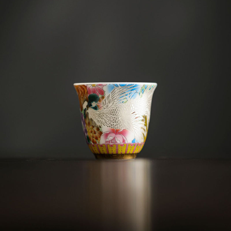 Buddha Stones Dragon Phoenix Flowers Ceramic Teacup Kung Fu Tea Cup 50ml - Phoenix 4.5cm*5.3cm*50ml - image 9