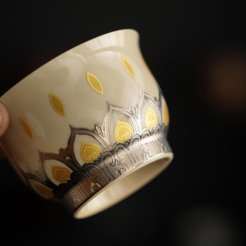 Buddha Stones Dunhuang Color Thousand Buddhas Teacup Kung Fu Tea Cup 100ml - image 4