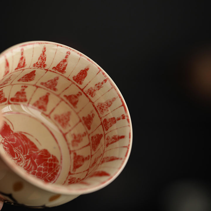 Buddha Stones Dunhuang Color Thousand Buddhas Teacup Kung Fu Tea Cup 100ml - image 3