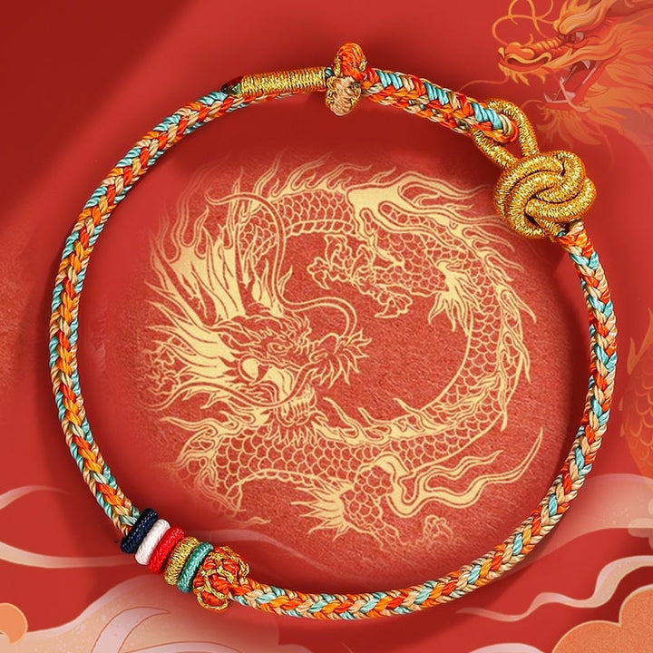 Buddha Stones Handmade Dunhuang Colorful Rope Protection Braid String Bracelet - Dunhuang Color Rope(Wrist Circumference 14-19cm) - image 0