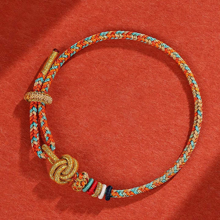 Buddha Stones Handmade Dunhuang Colorful Rope Protection Braid String Bracelet - image 2