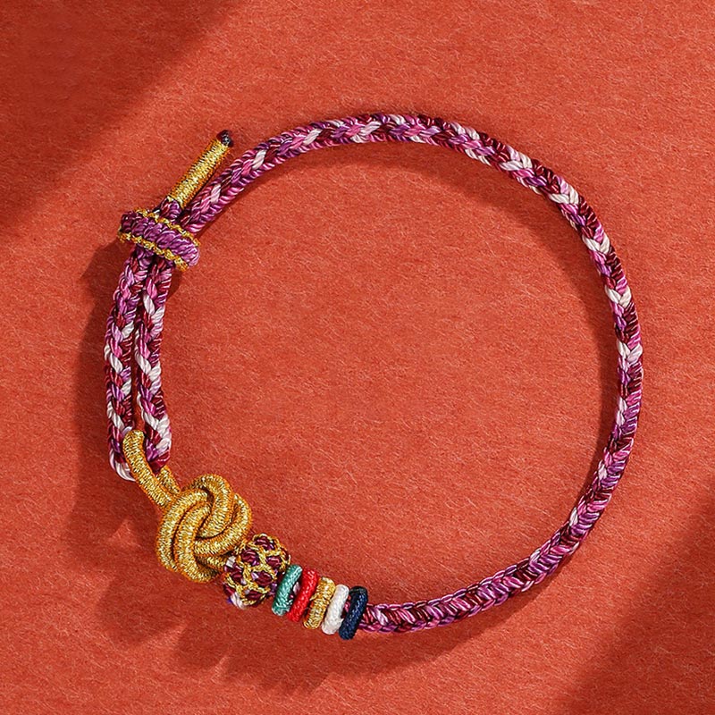 Buddha Stones Handmade Dunhuang Colorful Rope Protection Braid String Bracelet - image 9