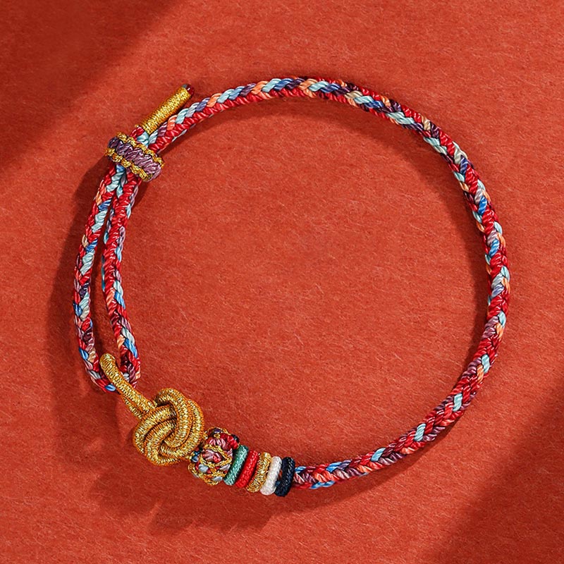 Buddha Stones Handmade Dunhuang Colorful Rope Protection Braid String Bracelet - Blue Colorful Rope(Wrist Circumference 14-19cm) - image 14