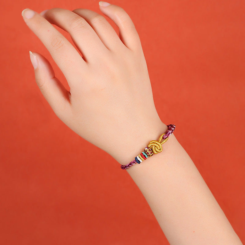 Buddha Stones Handmade Dunhuang Colorful Rope Protection Braid String Bracelet - image 10