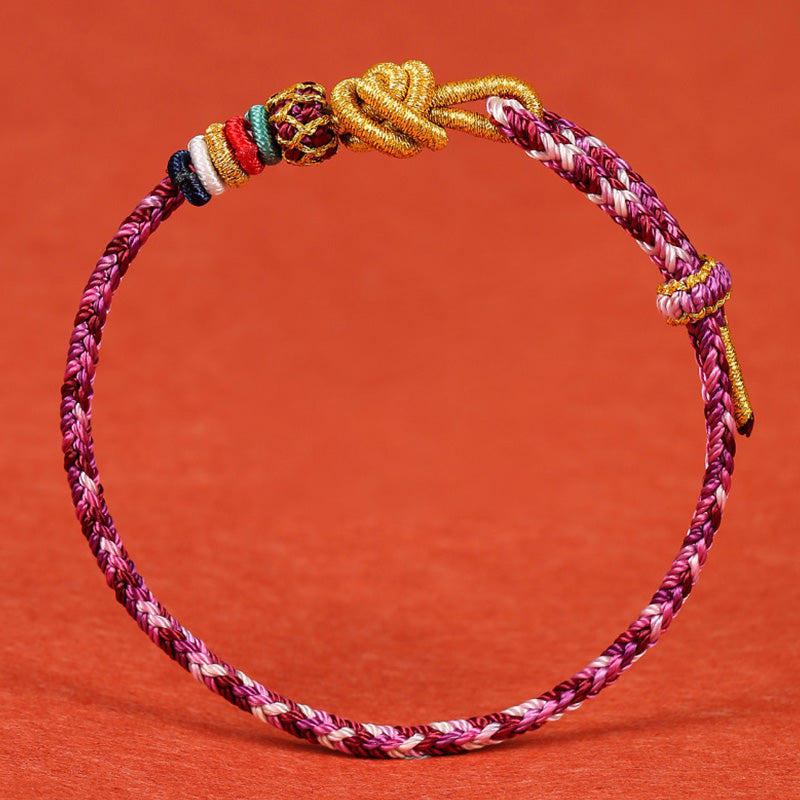 Buddha Stones Handmade Dunhuang Colorful Rope Protection Braid String Bracelet - image 5