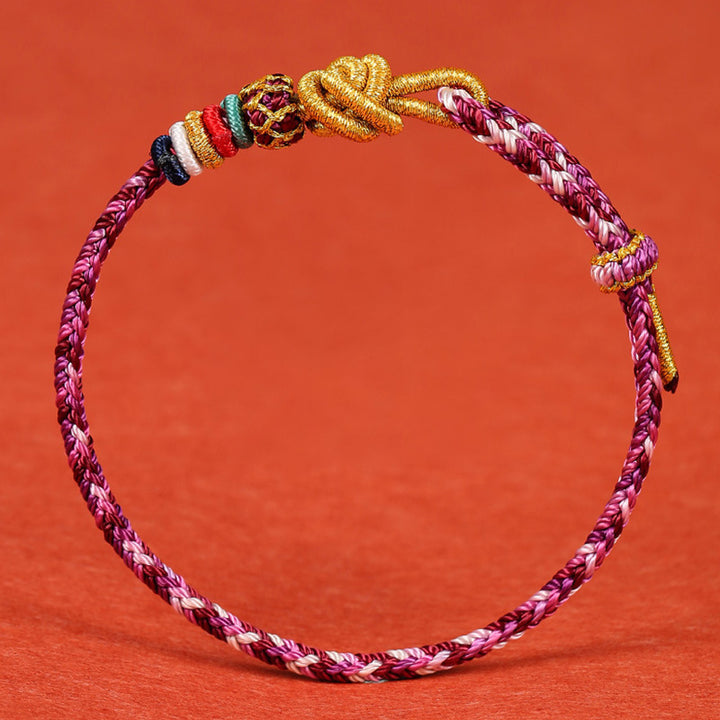 Buddha Stones Handmade Dunhuang Colorful Rope Protection Braid String Bracelet - image 5