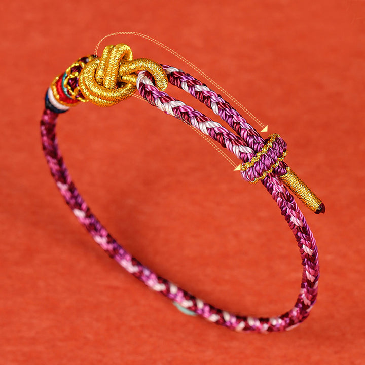 Buddha Stones Handmade Dunhuang Colorful Rope Protection Braid String Bracelet - image 8
