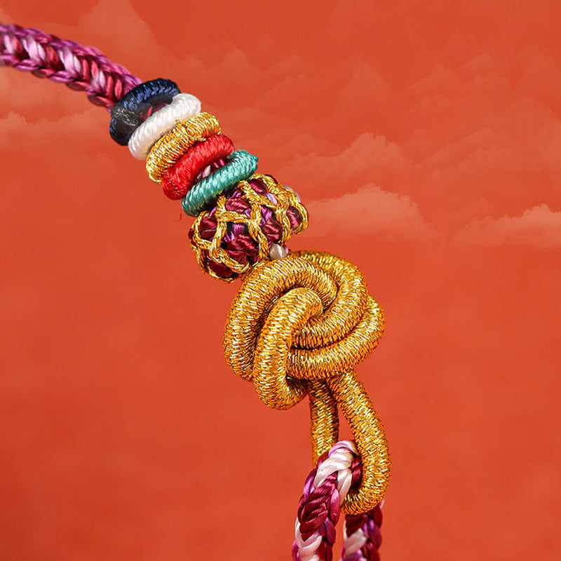 Buddha Stones Handmade Dunhuang Colorful Rope Protection Braid String Bracelet - image 6