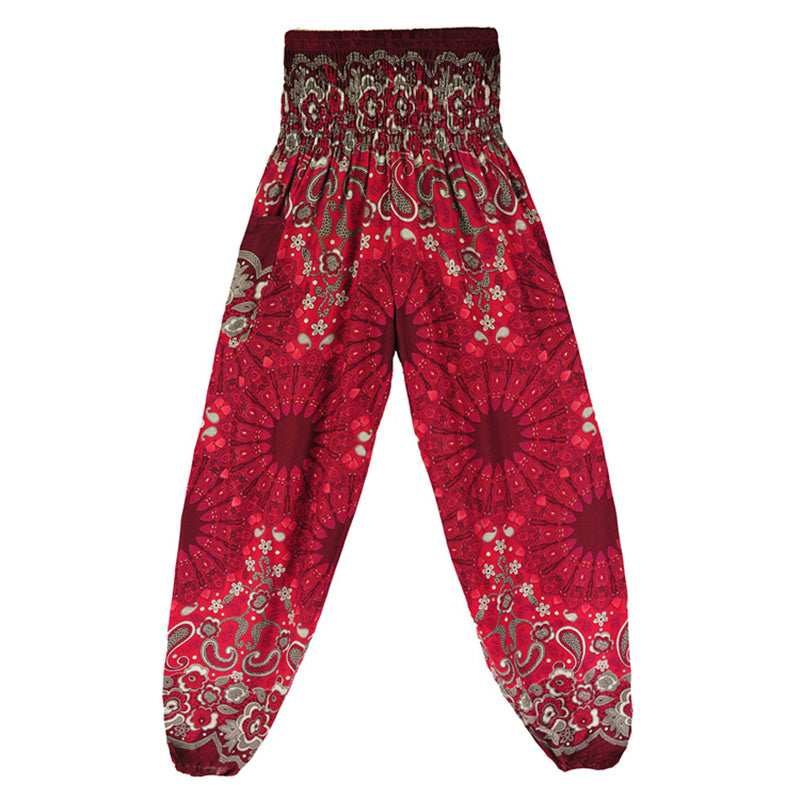 Buddha Stones Geometric Mandala Pattern Loose Harem Trousers High Waist Women's Yoga Pants - image 22