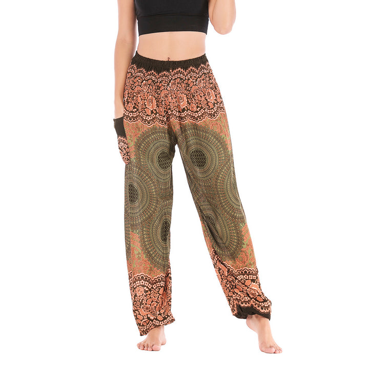 Buddha Stones Round Geometric Pattern Loose Casual Harem Trousers High Waist Women's Yoga Pants - Light Green-US2-8/10,UK/AU6-12/14,EU34-40/42 (F) - image 38