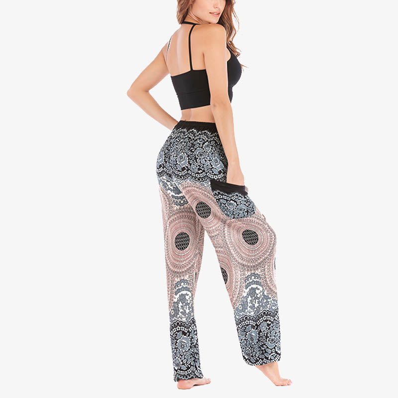 Buddha Stones Round Geometric Pattern Loose Casual Harem Trousers High Waist Women's Yoga Pants - image 18