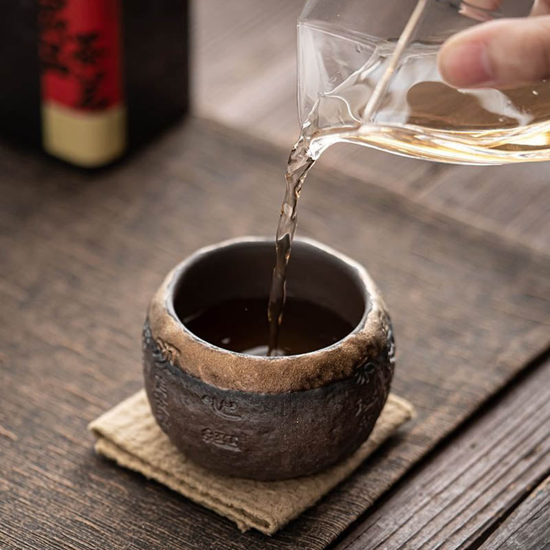 Buddha Stones Heart Sutra Engraved Ceramic Teacup Kung Fu Tea Cup 130ml - image 6