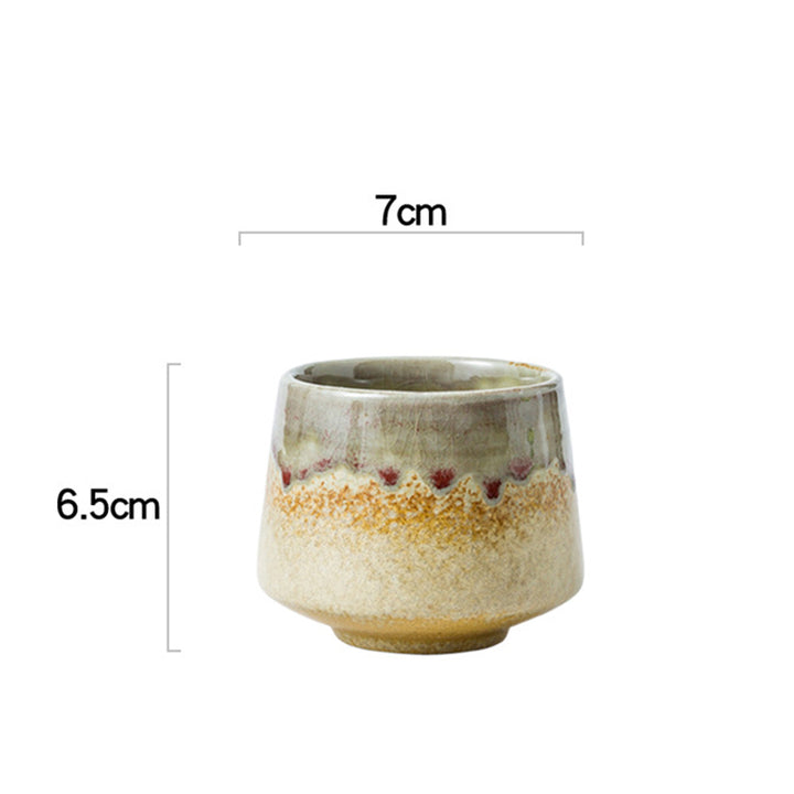 Buddha Stones Retro Kiln Change Ceramic Coffee Mug Tea Espresso Coffee Cup 200ml - Retro Red 7cm*6.5cm*200ml - image 2