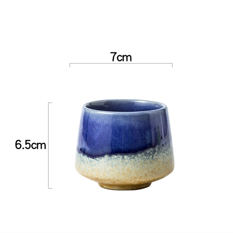 Buddha Stones Retro Kiln Change Ceramic Coffee Mug Tea Espresso Coffee Cup 200ml - Dark Blue 7cm*6.5cm*200ml - image 12